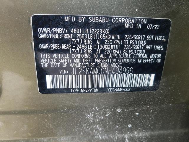 Photo 13 VIN: JF2SKAMC0NH494996 - SUBARU FORESTER W 