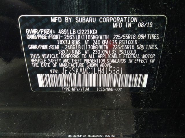 Photo 8 VIN: JF2SKAMC1LH415381 - SUBARU FORESTER 