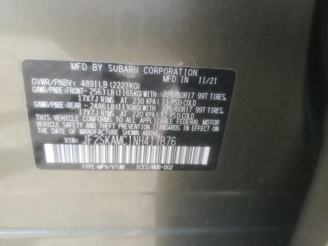 Photo 12 VIN: JF2SKAMC1NH417876 - SUBARU FORESTER W 