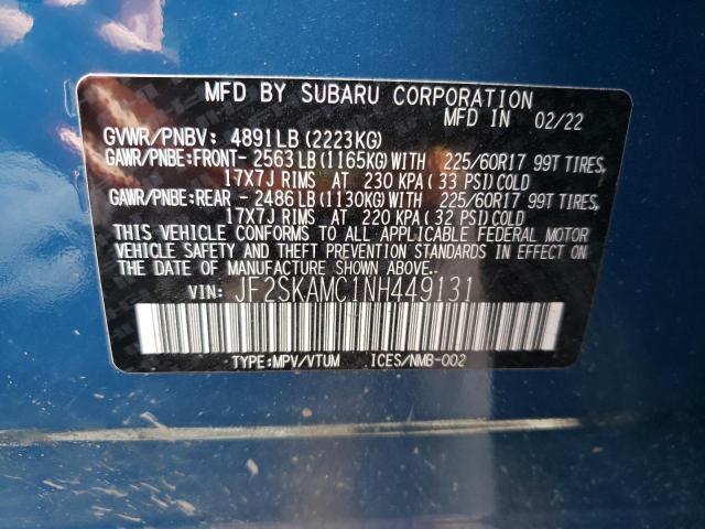 Photo 11 VIN: JF2SKAMC1NH449131 - SUBARU FORESTER 