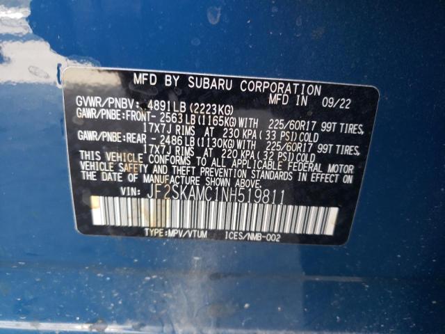 Photo 11 VIN: JF2SKAMC1NH519811 - SUBARU FORESTER 