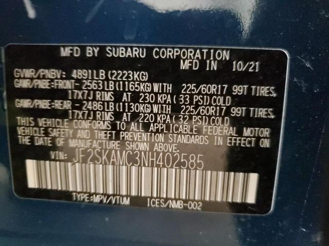 Photo 13 VIN: JF2SKAMC3NH402585 - SUBARU FORESTER W 