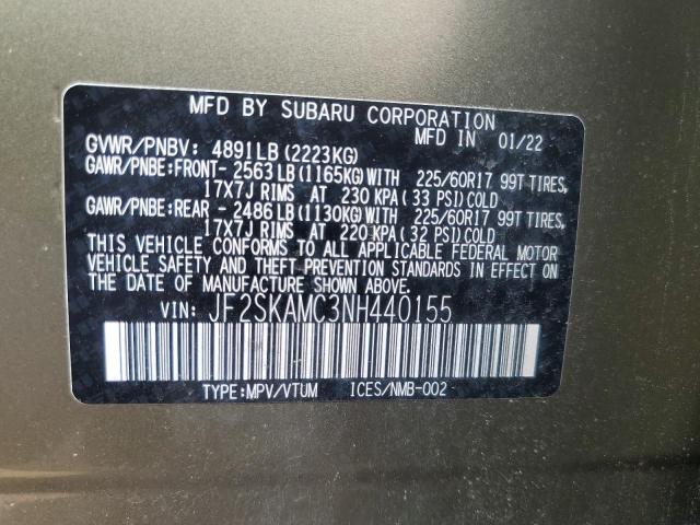 Photo 11 VIN: JF2SKAMC3NH440155 - SUBARU FORESTER W 