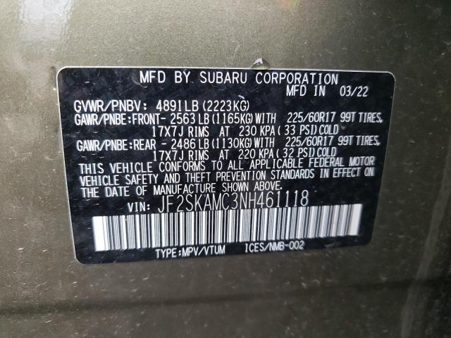 Photo 13 VIN: JF2SKAMC3NH461118 - SUBARU FORESTER W 