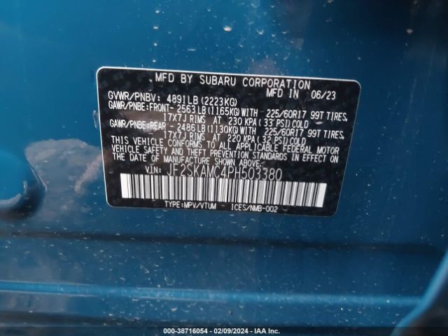 Photo 8 VIN: JF2SKAMC4PH503380 - SUBARU FORESTER 