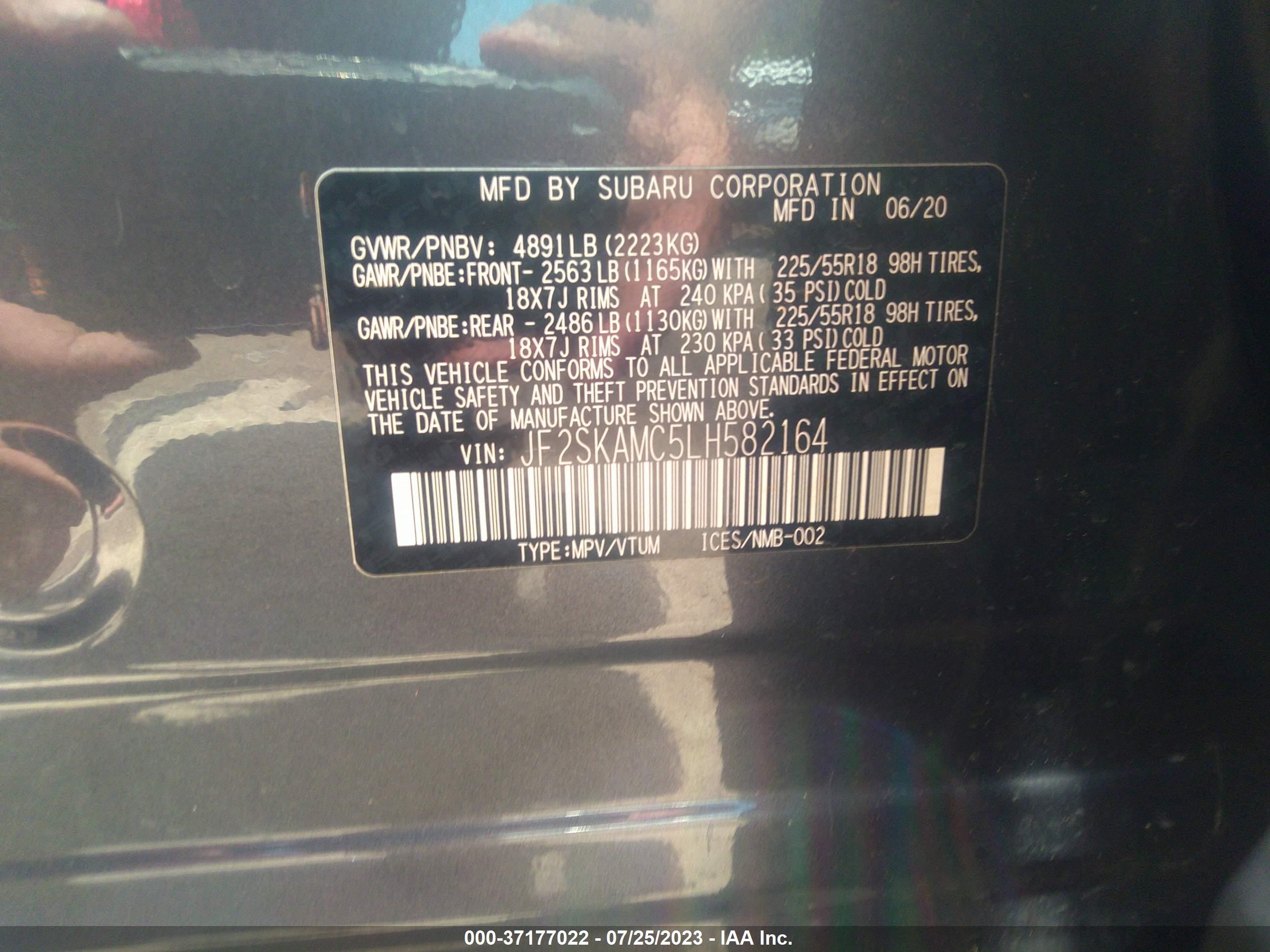 Photo 8 VIN: JF2SKAMC5LH582164 - SUBARU FORESTER 