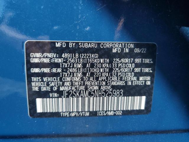 Photo 12 VIN: JF2SKAMC5NH525983 - SUBARU FORESTER W 