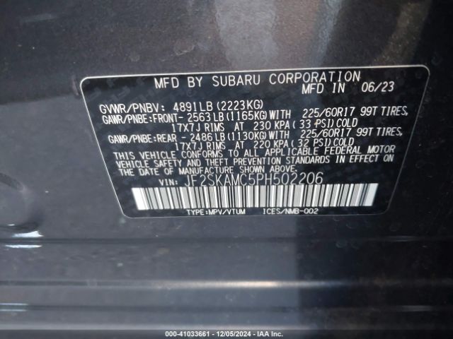 Photo 8 VIN: JF2SKAMC5PH502206 - SUBARU FORESTER 