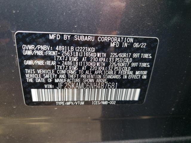 Photo 12 VIN: JF2SKAMC6NH487681 - SUBARU FORESTER W 