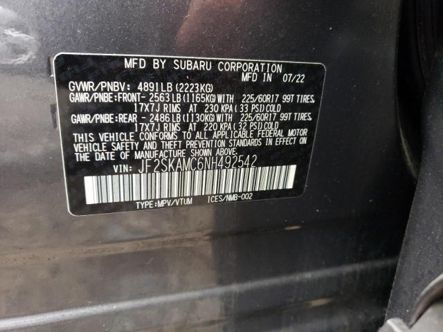 Photo 11 VIN: JF2SKAMC6NH492542 - SUBARU FORESTER 