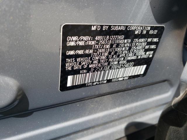 Photo 12 VIN: JF2SKAMC8NH459400 - SUBARU FORESTER 