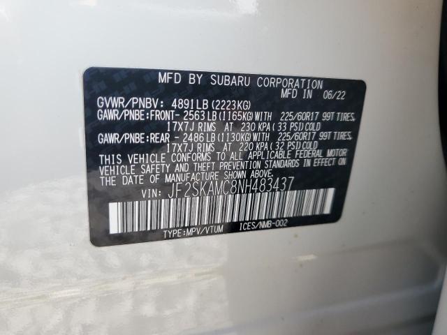 Photo 12 VIN: JF2SKAMC8NH483437 - SUBARU FORESTER W 