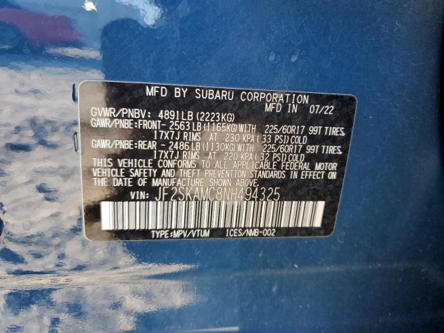 Photo 12 VIN: JF2SKAMC8NH494325 - SUBARU FORESTER W 