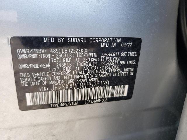 Photo 11 VIN: JF2SKAMC8NH526139 - SUBARU FORESTER W 