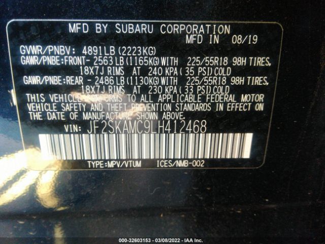 Photo 8 VIN: JF2SKAMC9LH412468 - SUBARU FORESTER 