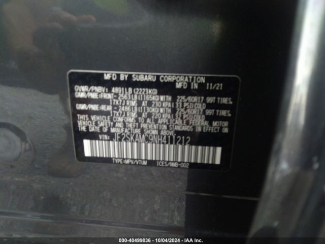 Photo 8 VIN: JF2SKAMC9NH411212 - SUBARU FORESTER 