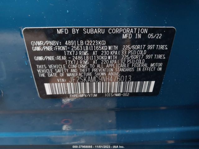 Photo 8 VIN: JF2SKAMC9NH476013 - SUBARU FORESTER 