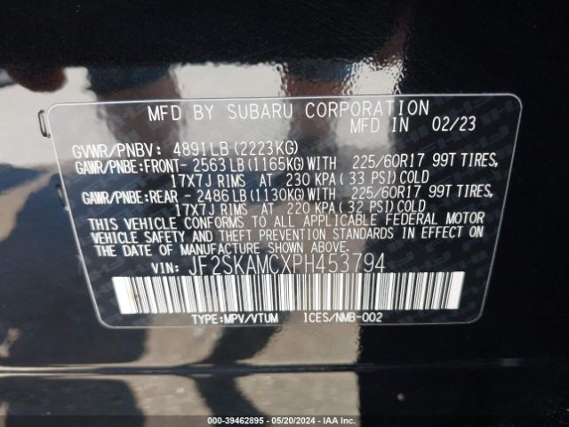 Photo 8 VIN: JF2SKAMCXPH453794 - SUBARU FORESTER 