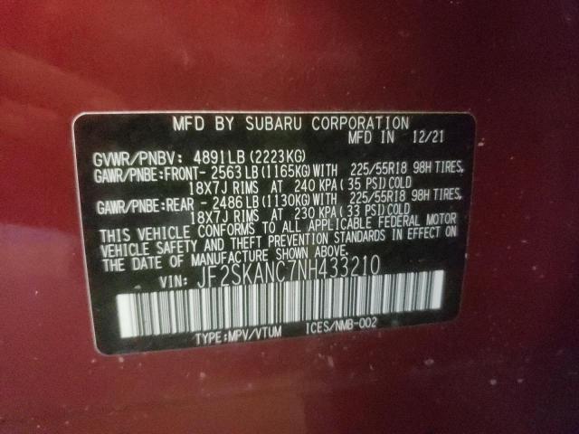 Photo 9 VIN: JF2SKANC7NH433210 - SUBARU FORESTER L 