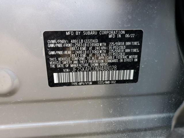 Photo 11 VIN: JF2SKAPC0NH488028 - SUBARU FORESTER 