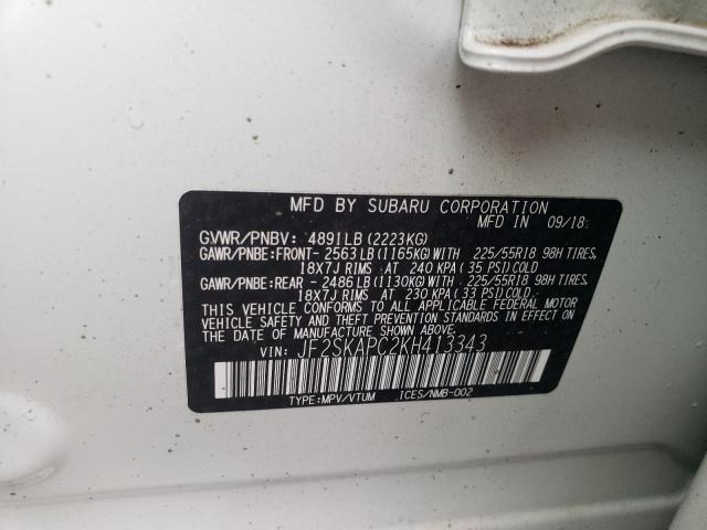 Photo 9 VIN: JF2SKAPC2KH413343 - SUBARU FORESTER S 