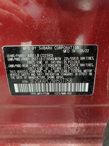 Photo 12 VIN: JF2SKAPC2NH507758 - SUBARU FORESTER L 