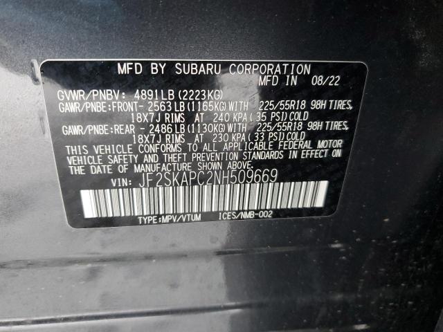 Photo 13 VIN: JF2SKAPC2NH509669 - SUBARU FORESTER L 