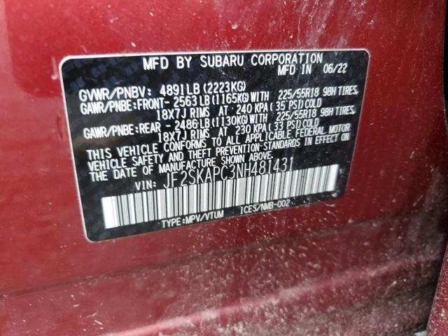 Photo 13 VIN: JF2SKAPC3NH481431 - SUBARU FORESTER L 