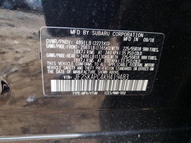 Photo 12 VIN: JF2SKAPC4KH419483 - SUBARU FORESTER S 