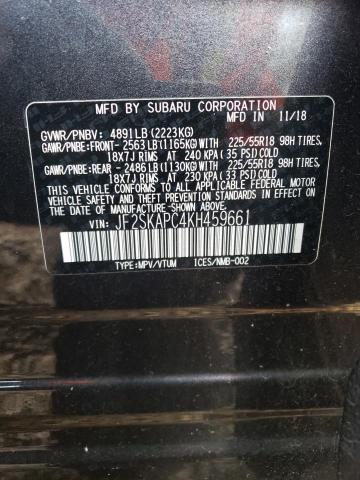 Photo 12 VIN: JF2SKAPC4KH459661 - SUBARU FORESTER S 