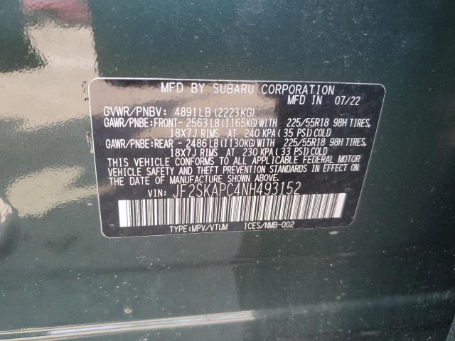 Photo 12 VIN: JF2SKAPC4NH493152 - SUBARU FORESTER L 