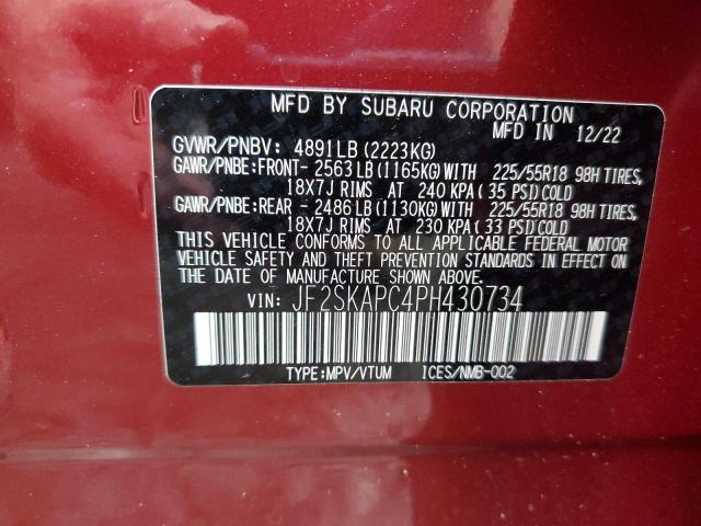 Photo 11 VIN: JF2SKAPC4PH430734 - SUBARU FORESTER 