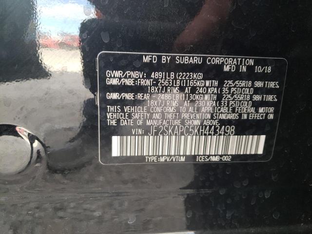 Photo 9 VIN: JF2SKAPC5KH443498 - SUBARU FORESTER S 