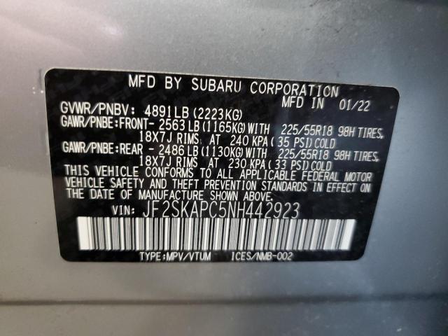 Photo 12 VIN: JF2SKAPC5NH442923 - SUBARU FORESTER 