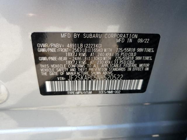 Photo 13 VIN: JF2SKAPC5NH520522 - SUBARU FORESTER 