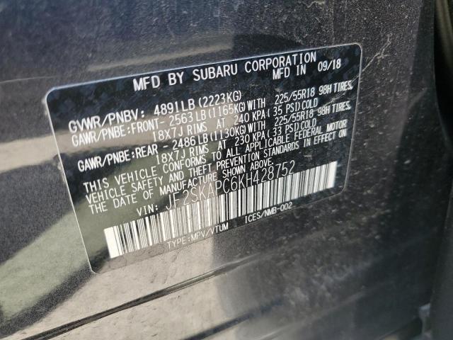 Photo 12 VIN: JF2SKAPC6KH428752 - SUBARU FORESTER 