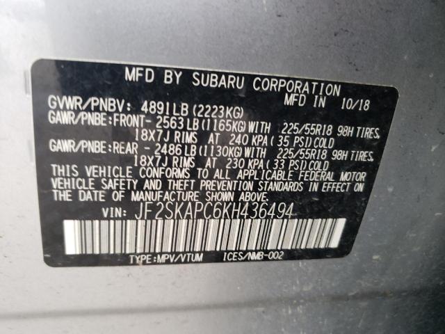 Photo 12 VIN: JF2SKAPC6KH436494 - SUBARU FORESTER 