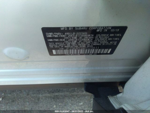 Photo 8 VIN: JF2SKAPC6KH509833 - SUBARU FORESTER 