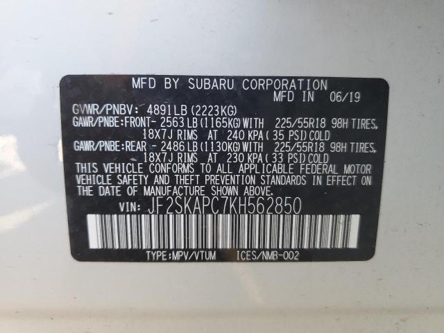 Photo 12 VIN: JF2SKAPC7KH562850 - SUBARU FORESTER 