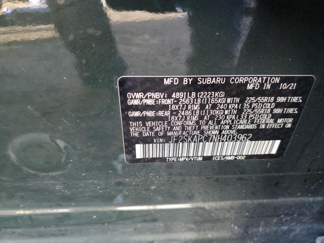 Photo 12 VIN: JF2SKAPC7NH403962 - SUBARU FORESTER L 