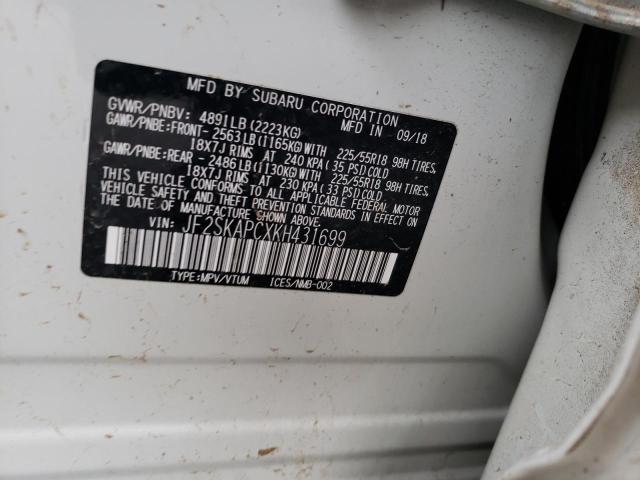 Photo 9 VIN: JF2SKAPCXKH431699 - SUBARU FORESTER S 