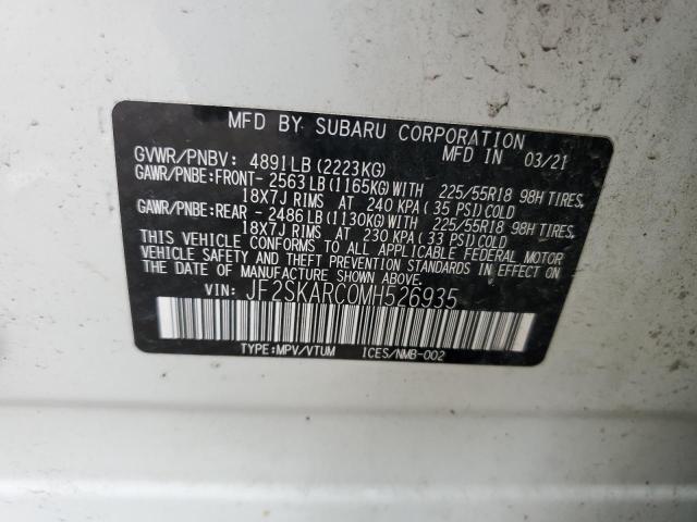 Photo 13 VIN: JF2SKARC0MH526935 - SUBARU FORESTER S 