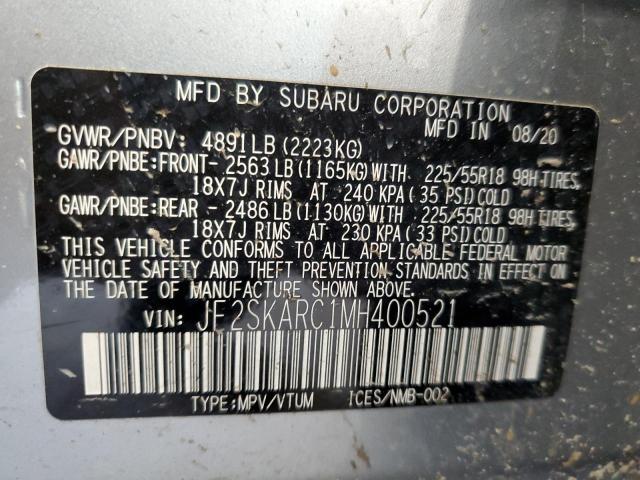 Photo 12 VIN: JF2SKARC1MH400521 - SUBARU FORESTER 