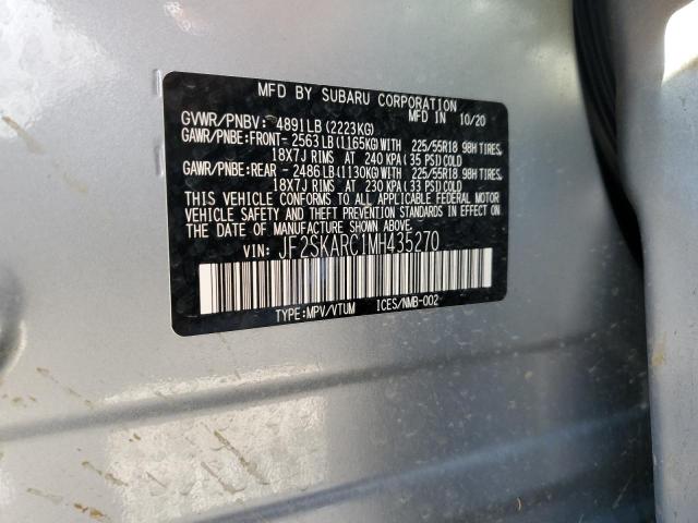 Photo 11 VIN: JF2SKARC1MH435270 - SUBARU FORESTER S 