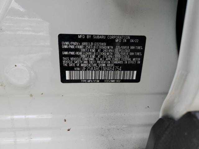 Photo 13 VIN: JF2SKARC1NH464754 - SUBARU FORESTER T 