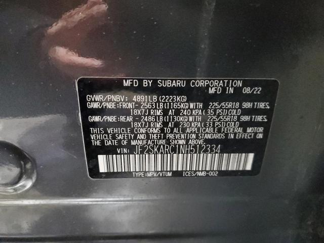 Photo 11 VIN: JF2SKARC1NH512334 - SUBARU FORESTER 