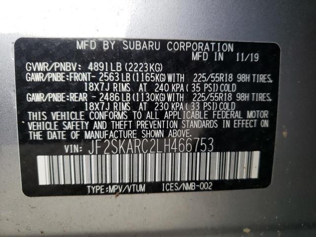 Photo 9 VIN: JF2SKARC2LH466753 - SUBARU FORESTER S 