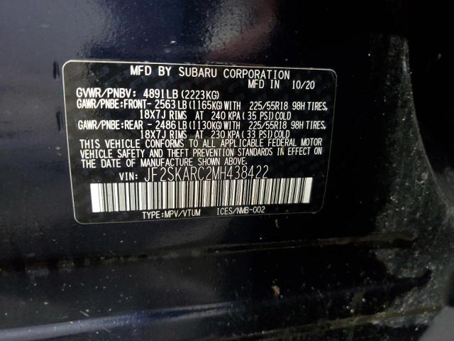 Photo 12 VIN: JF2SKARC2MH438422 - SUBARU FORESTER S 