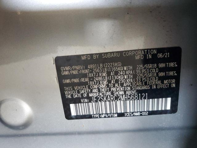 Photo 12 VIN: JF2SKARC2MH568121 - SUBARU FORESTER S 