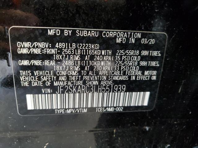 Photo 12 VIN: JF2SKARC3LH551939 - SUBARU FORESTER S 